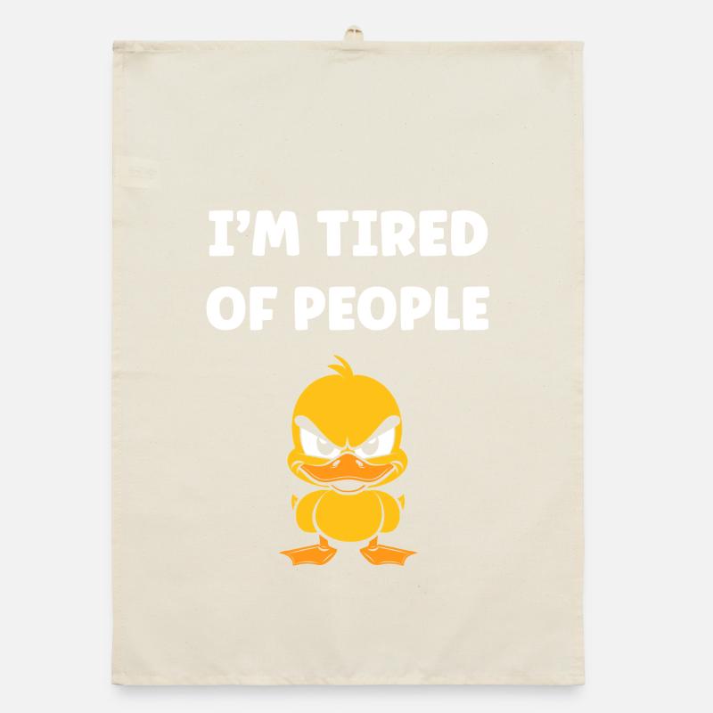 Fed up with people — Grumpy duckling Organic dish towel
