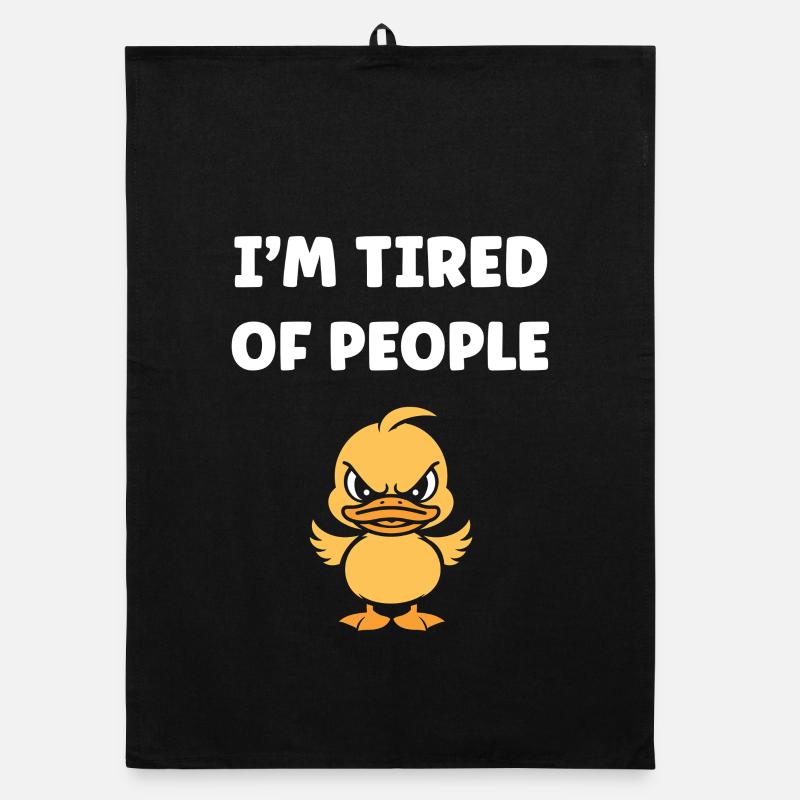 Fed up with people Grumpy Duck Organic dish towel