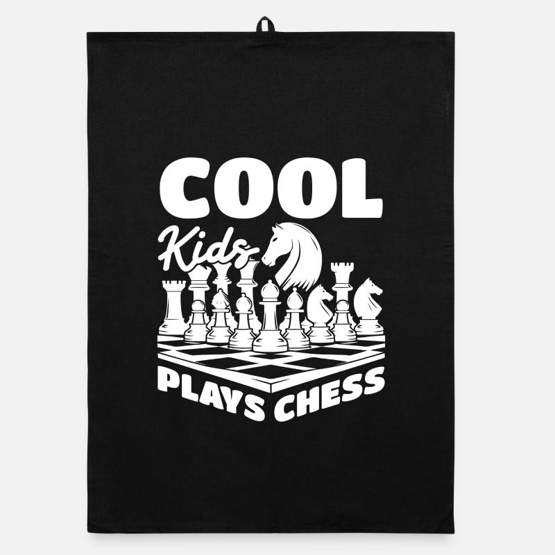 Des gamins cool qui jouent aux échecs Torchon bio