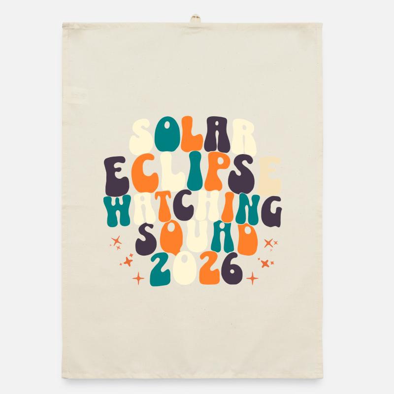 Solar Eclipse Watching Squad 2026 Organic dish towel