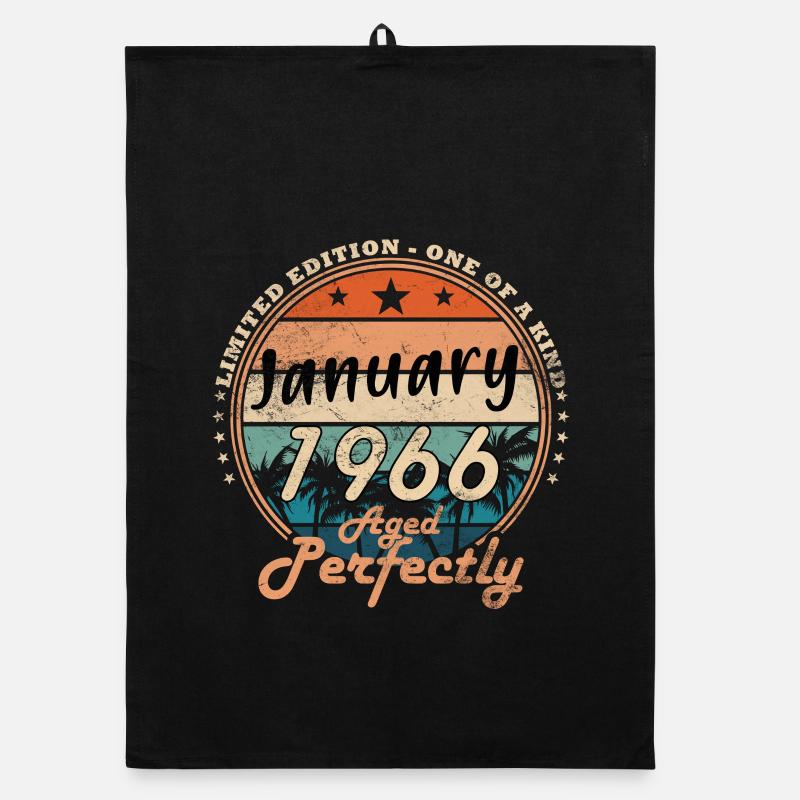 January 1966 Vintage Retro Birthday Gift Organic dish towel