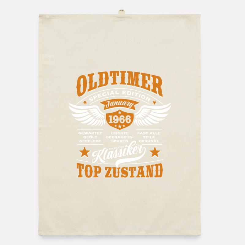 Oldtimer Januar 1966 - Geburtstag - Geschenk Organic Geschirrtuch