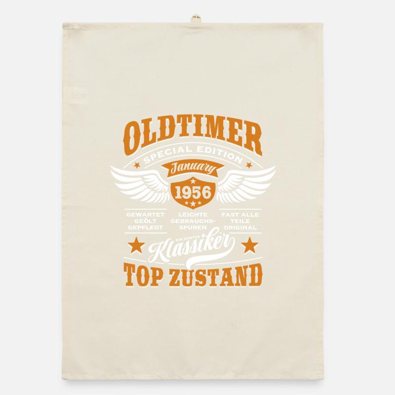 Oldtimer Januar 1956 - Geburtstag - Geschenk Organic Geschirrtuch