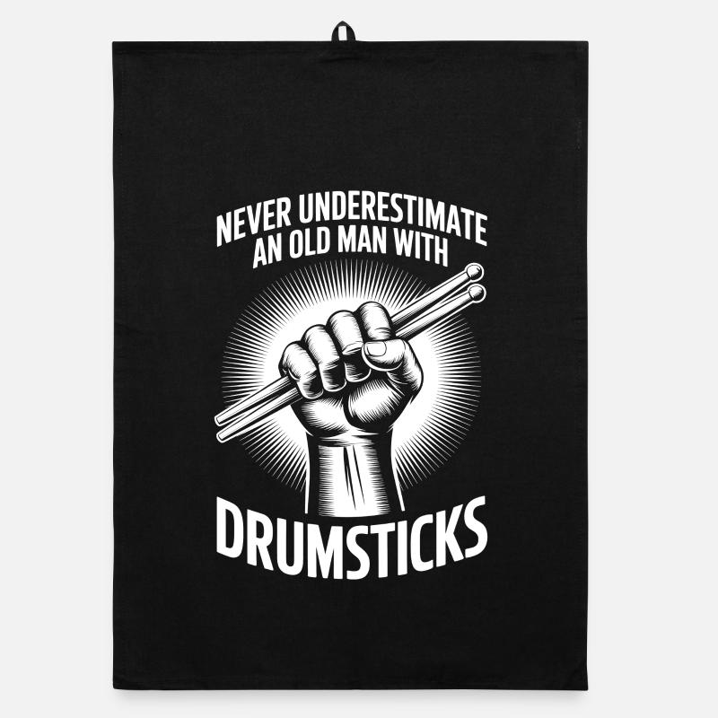 Drummer Spruch Lustiges Schlagzeuger Geschenk Organic Geschirrtuch
