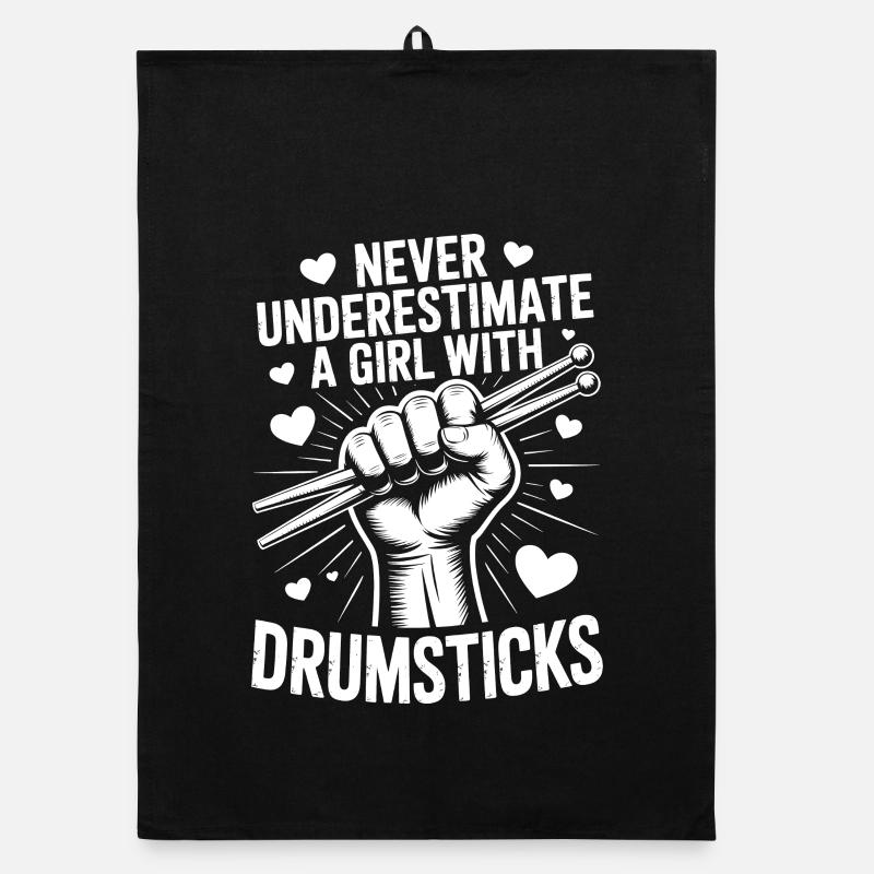 Drummer Spruch Lustiges Schlagzeuger Geschenk Organic Geschirrtuch