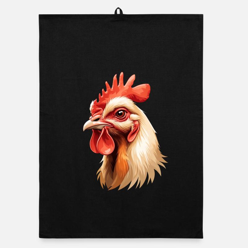 Rooster Head Color Explosion Organic dish towel