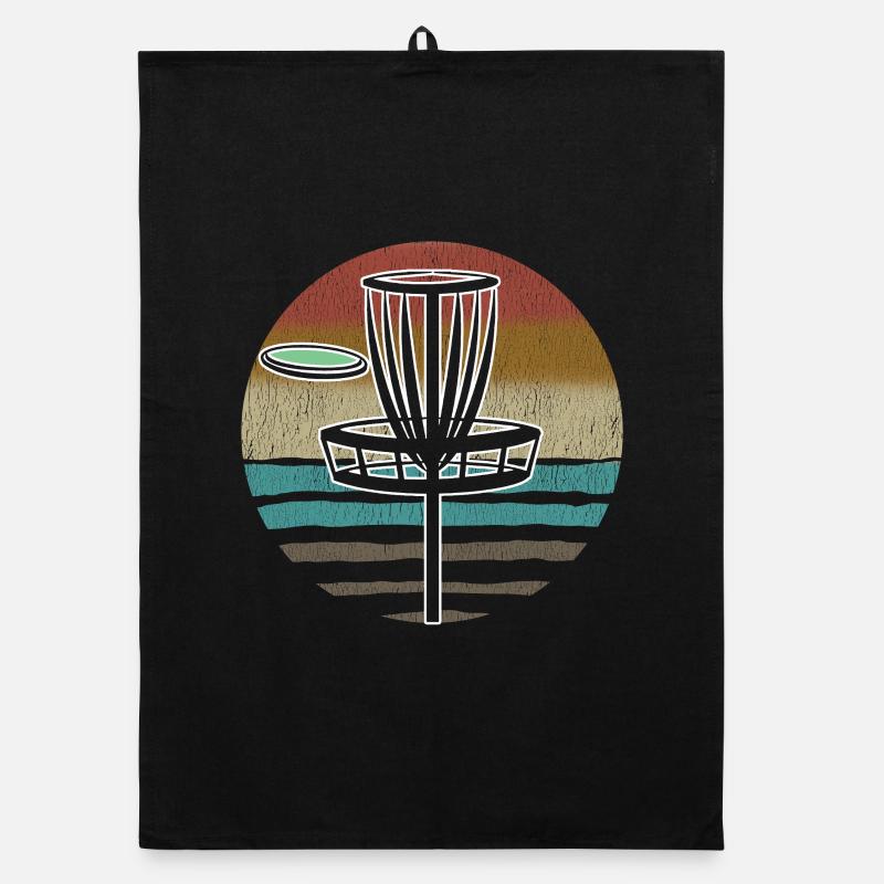 Disc Golf Sunset  Organic dish towel