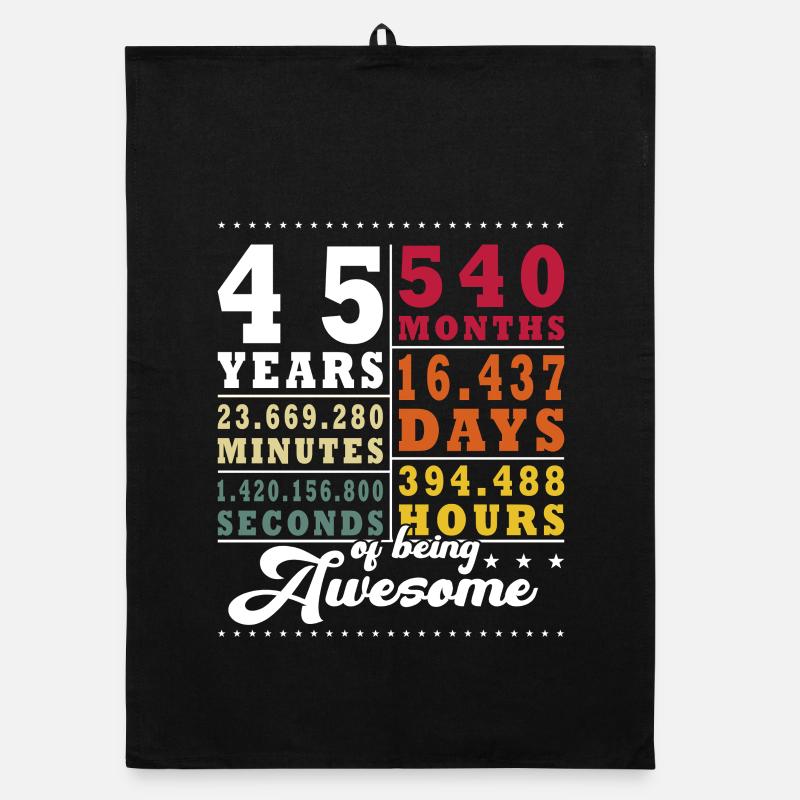 45 ans quarante-cinquième anniversaire Torchon bio