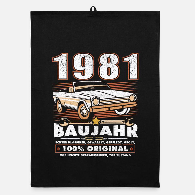 Geburtstag - Oldtimer 1981 Organic Geschirrtuch