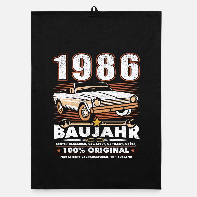 1986 Geboren Geburtstag Oldtimer Organic Geschirrtuch