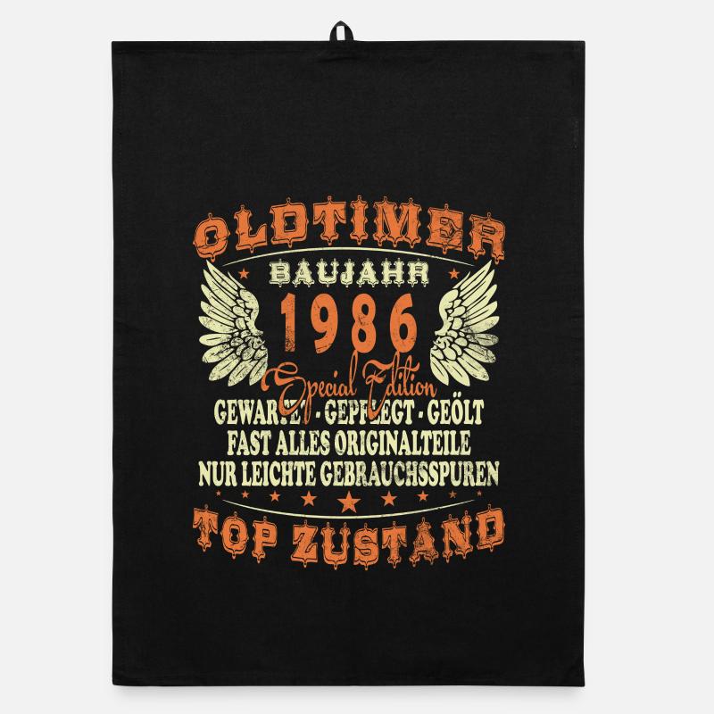 1986 Geboren Geburtstag Oldtimer Organic Geschirrtuch