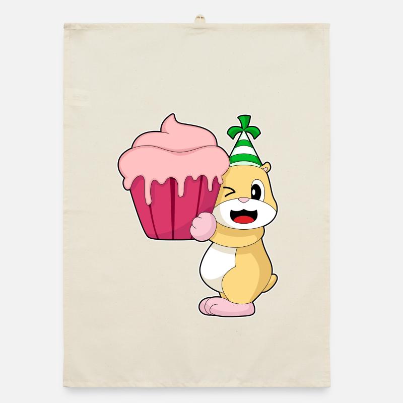 Cupcake d’anniversaire de hamster Torchon bio