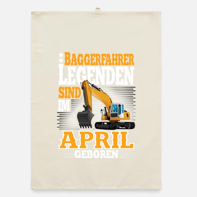 Baggerfahrer Geburtstag April Organic Geschirrtuch