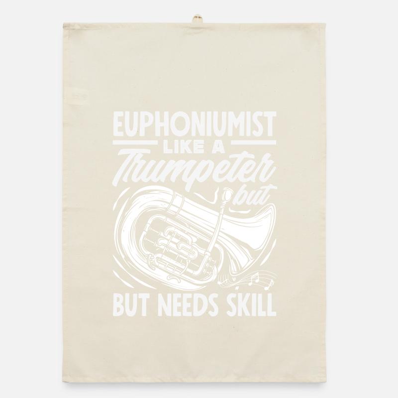 Vintage Euphonium Player Organic dish towel
