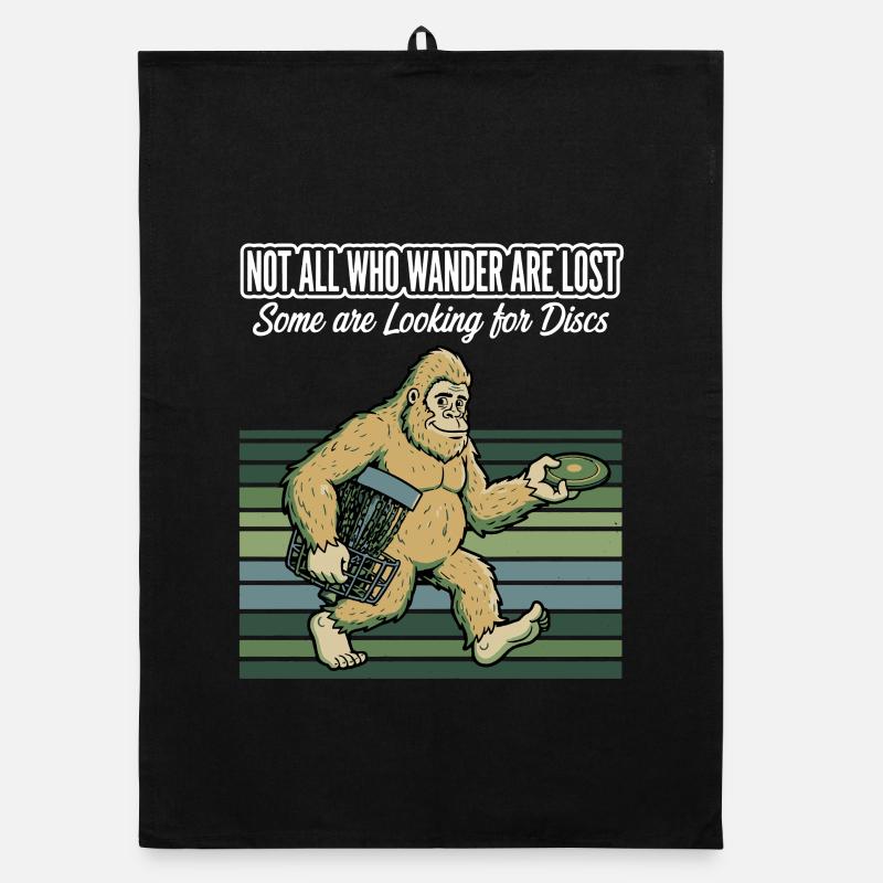 Disc Golf Not All Who Wander Are Lost Organic dish towel