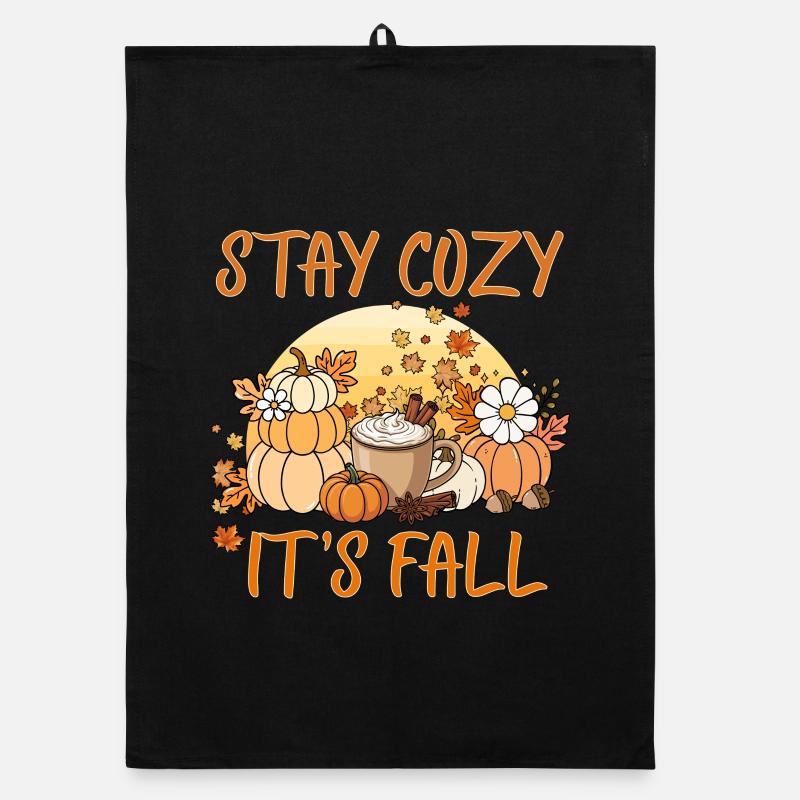 Stay Cozy It’s Fall – Pumpkin Spice Autumn Coffee Organic dish towel