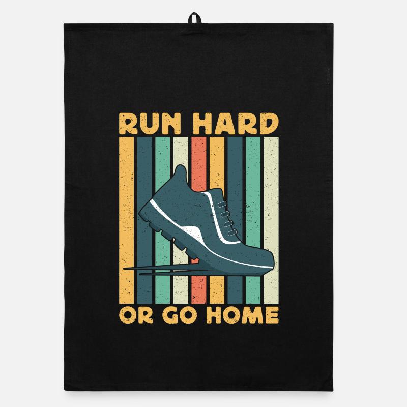 Running Run Hard Or Go Home Marathon Runner Organic Geschirrtuch