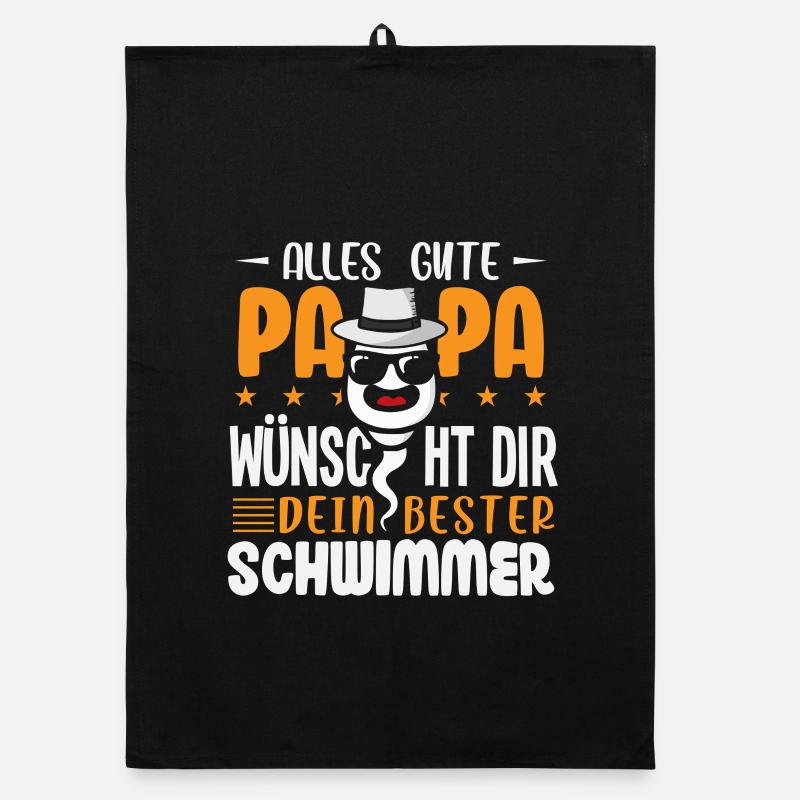 Alles Gute Papa wünscht dir dein bester Schwimmer Organic Geschirrtuch