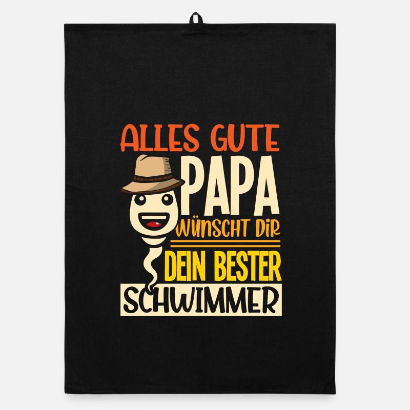 Alles Gute Papa wünscht dir dein bester Schwimmer Organic Geschirrtuch