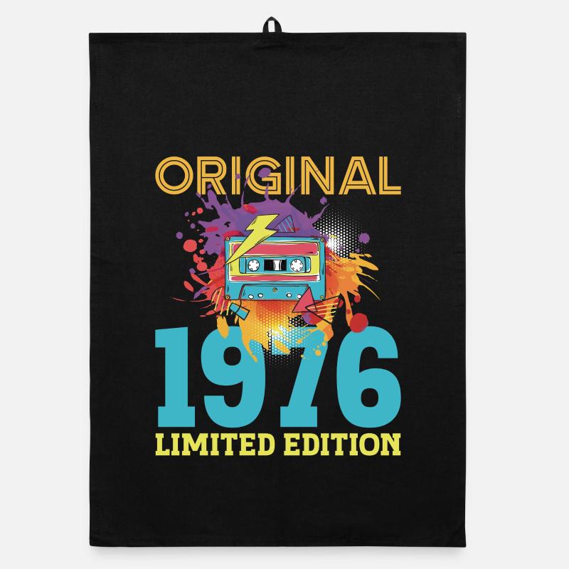 50-jähriges Jubiläum 1976 Retro-Vintage-Kassette Organic Geschirrtuch
