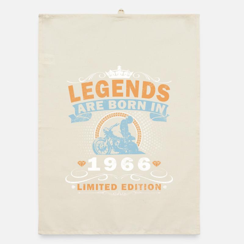 1966 Vintage Birthday Motorcycle Gift Organic dish towel