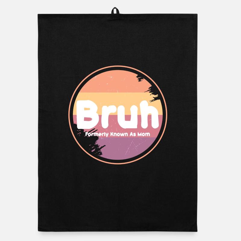 Bruh Retro Mom Logo Organic dish towel