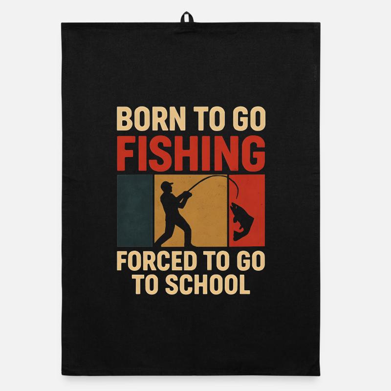 Né pour aller pêcher, forcé d’aller à l’école Pêcheur Torchon bio