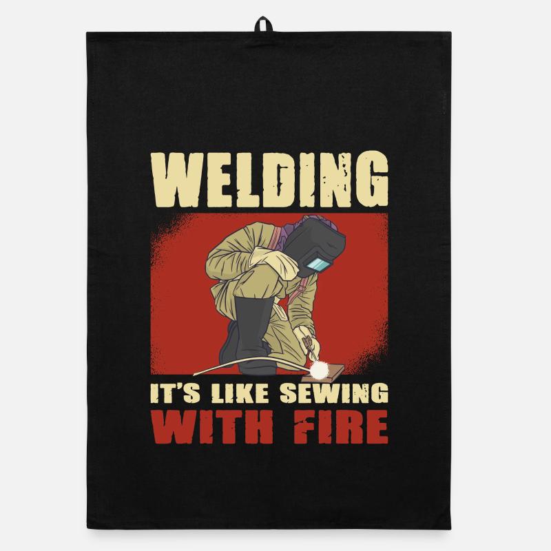 Welder Saying Gifts for Metalworkers Organic dish towel
