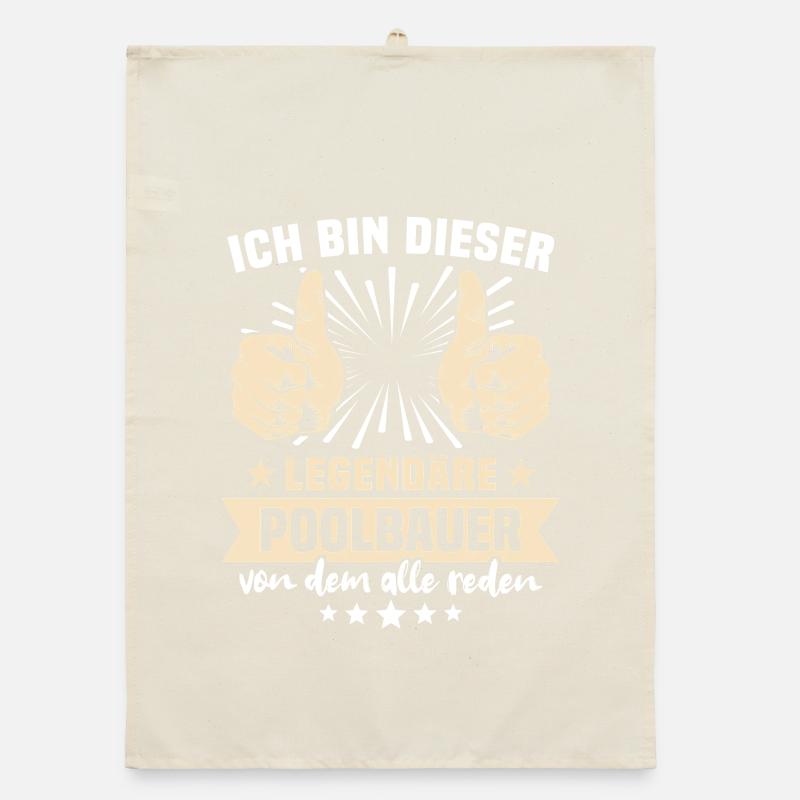 Poolbauer Sprüche Organic Geschirrtuch