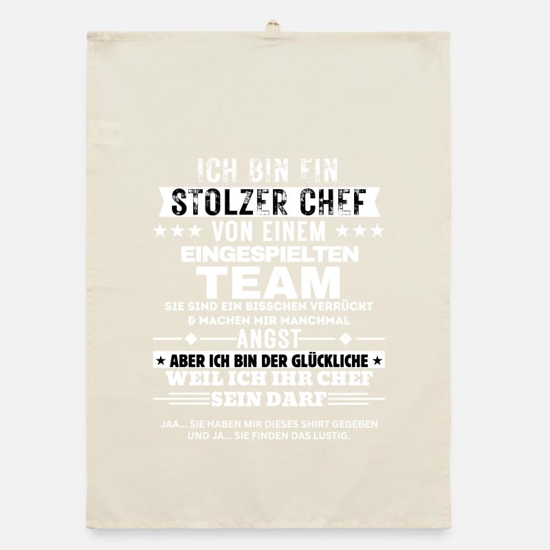 Stolzer Chef von einem eingespielten Team Organic Geschirrtuch