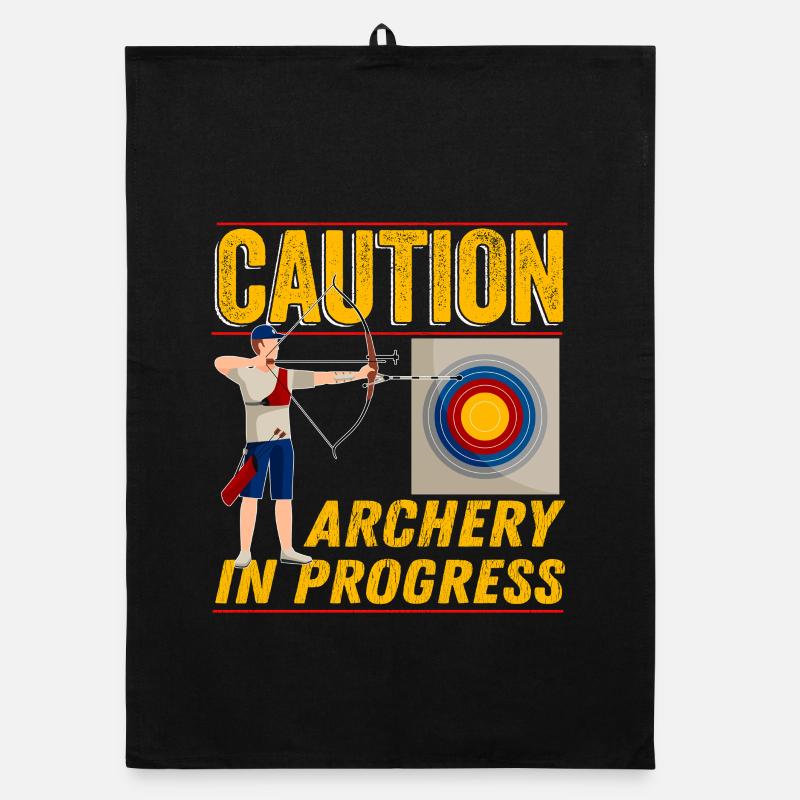 Caution Archery In Progress Organic dish towel