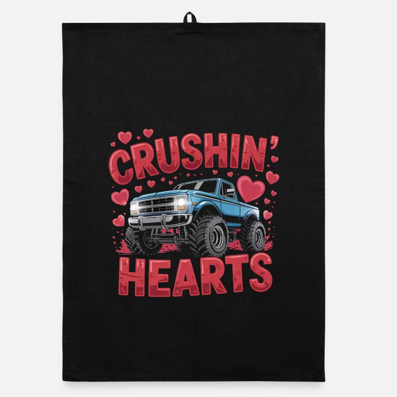 Les Monster Trucks de la Saint-Valentin écrasent des cœurs Torchon bio