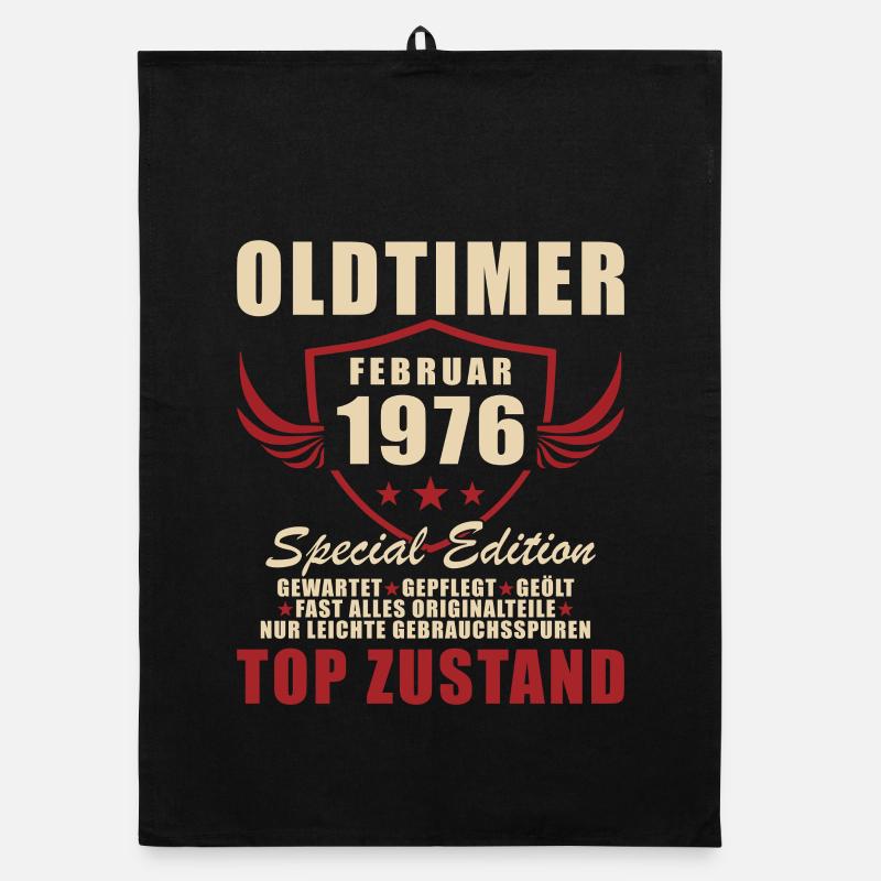 February 1976 Birthday Oldtimer 1976 Organic dish towel
