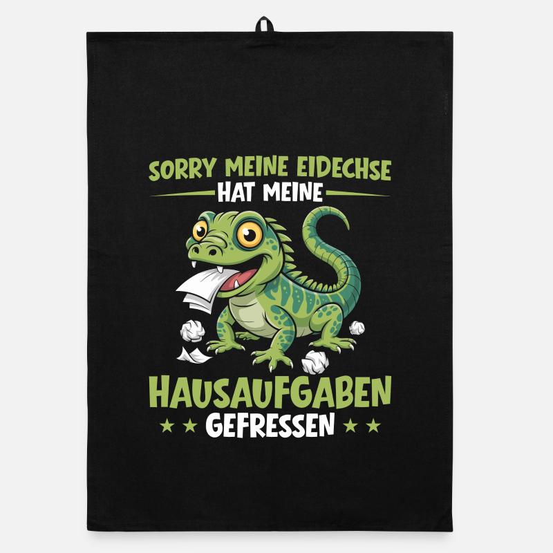 Lizard Ate My Homework Student Organic dish towel