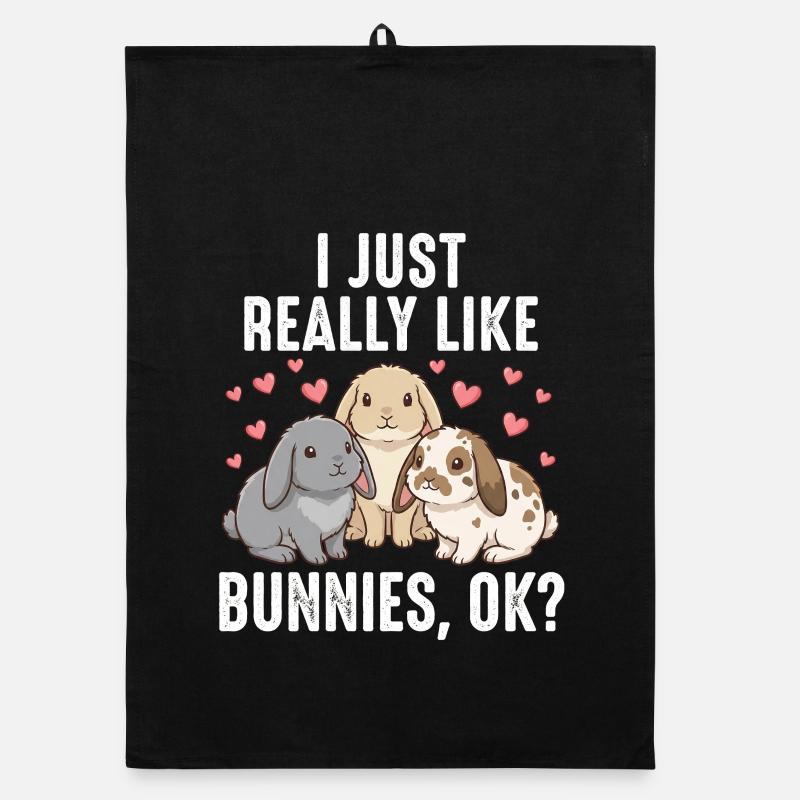 Des lapins mignons - J’aime vraiment les lapins, d’accord Torchon bio