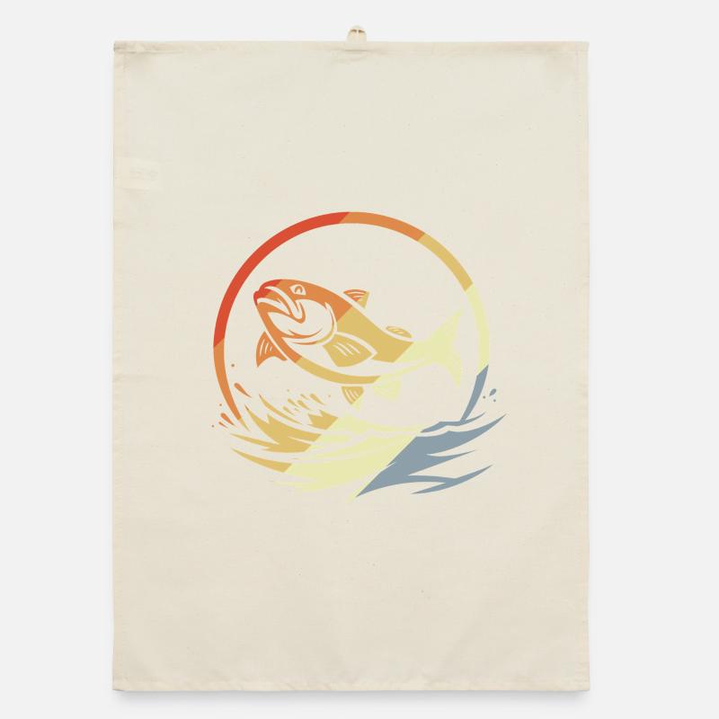 Pêche de style rétro Torchon bio