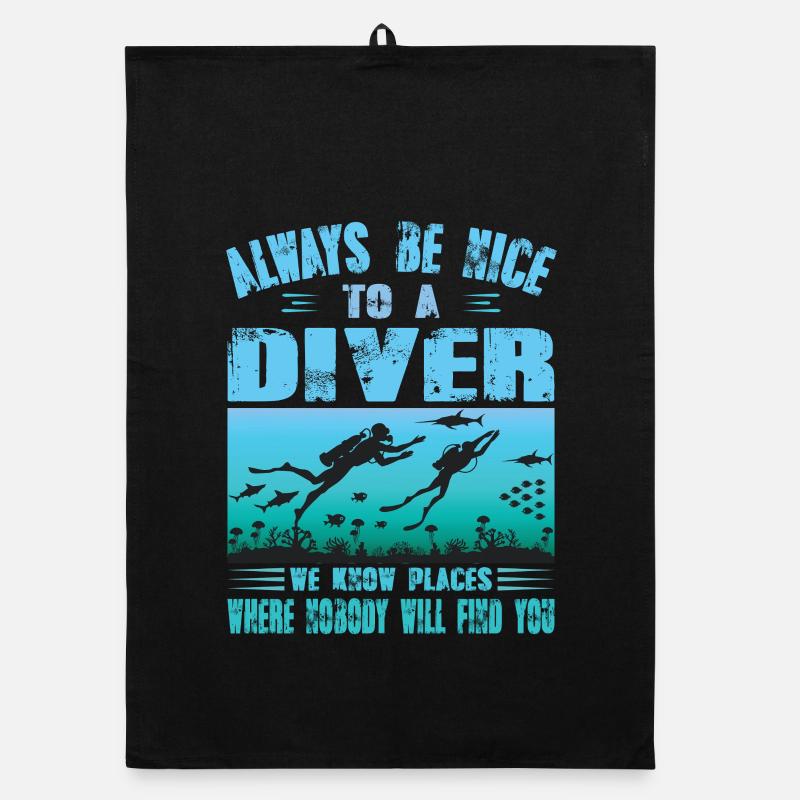 Diver Saying Funny Gift Scuba Diver Outfit Organic dish towel