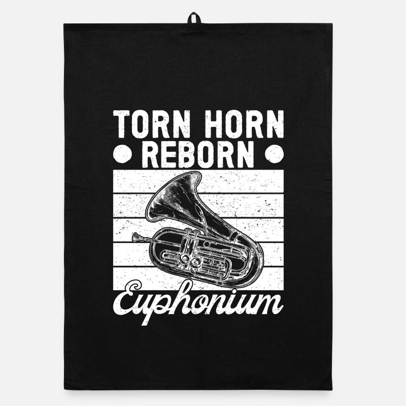 Baritone Player Torn Horn Reborn Euphonium Organic dish towel