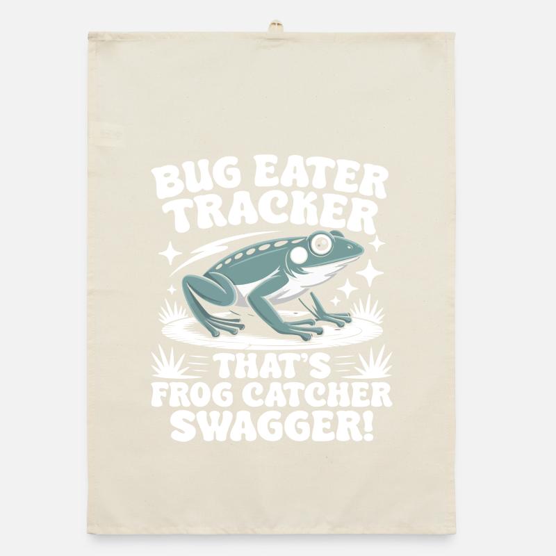 Frog Catcher Bug Eater Tracker Frog Organic dish towel