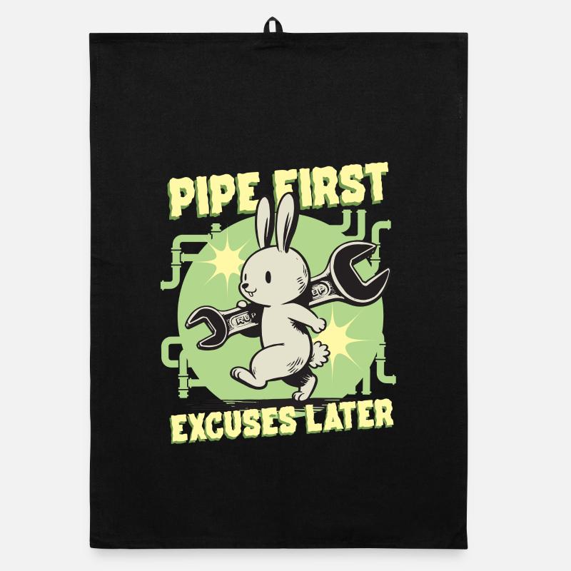 Rohrleger Rohrleitungsbauer Pipe First Organic Geschirrtuch
