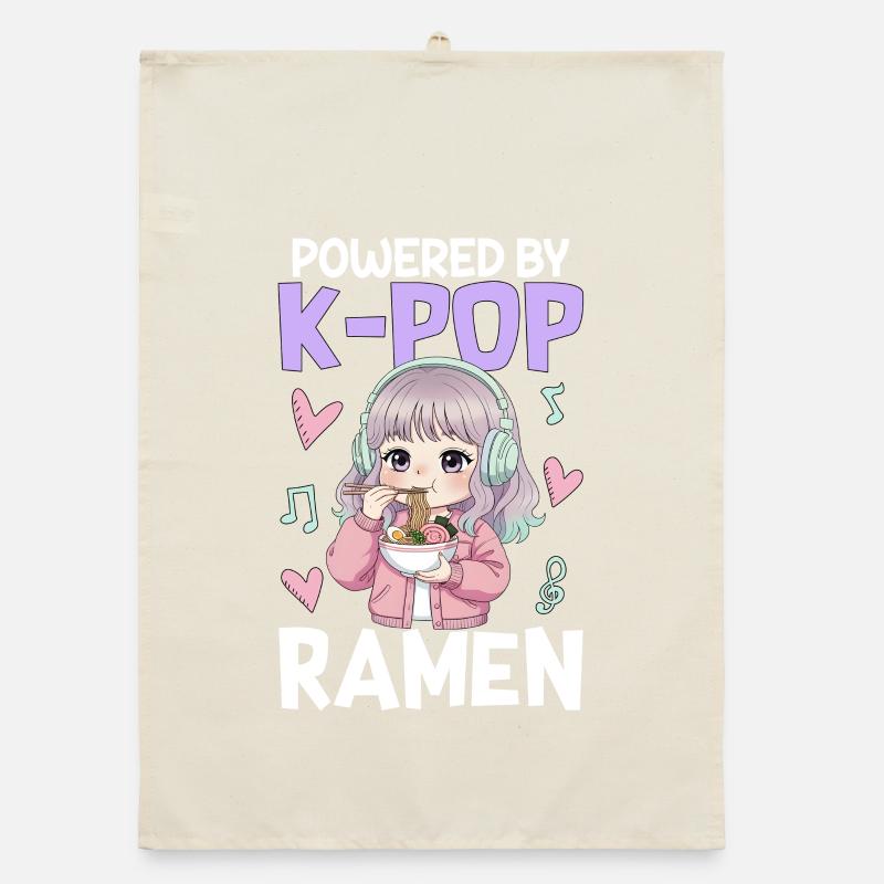 Powered By K-Pop Ramen Organic Geschirrtuch