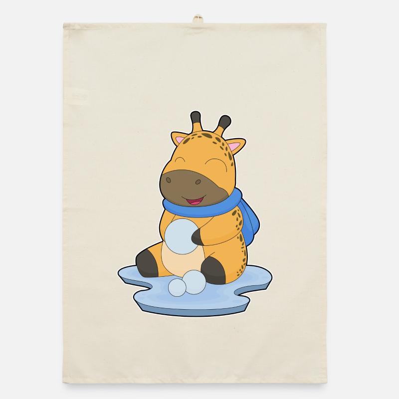 Giraffe Schneeball Organic Geschirrtuch