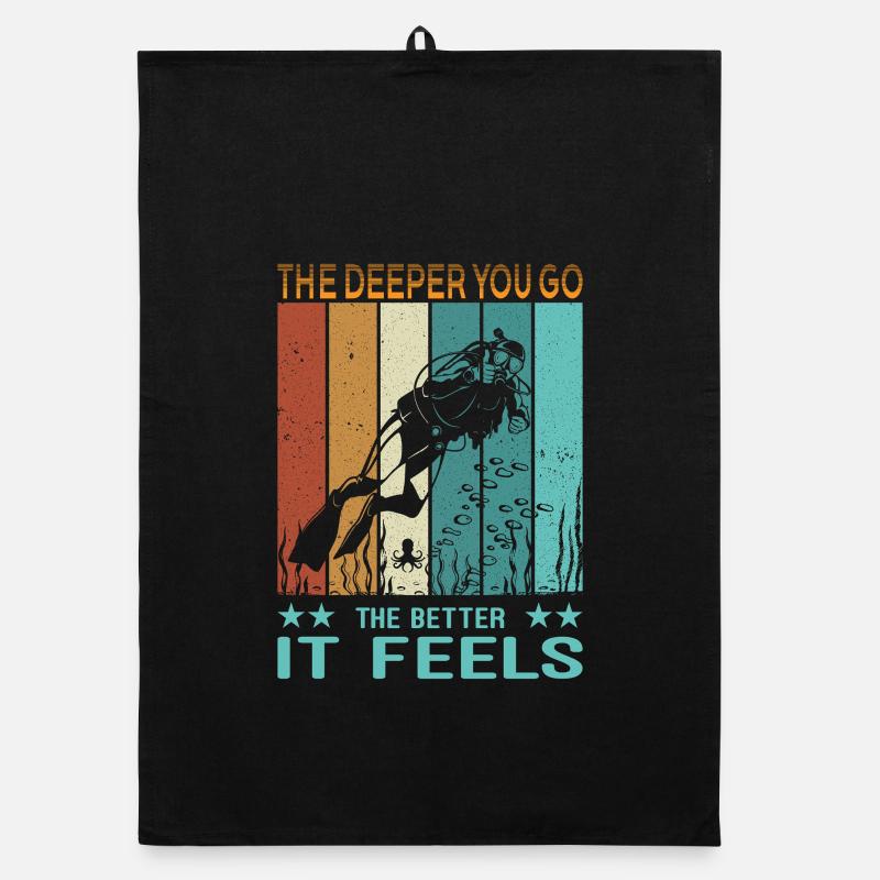 DIVE Diver Outfit - Scuba Diving Retro Look Organic dish towel