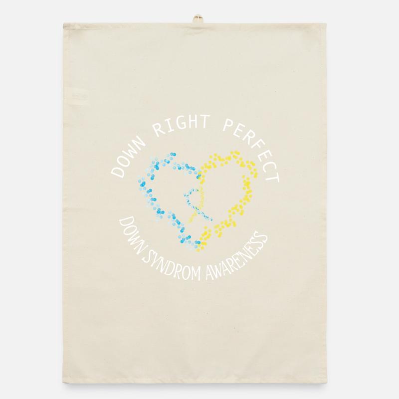 Cœur de conscience à la trisomie Down parfaite Torchon bio