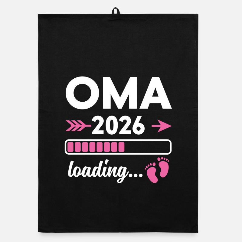Oma 2026 Loading - Organic Geschirrtuch - Schwarz