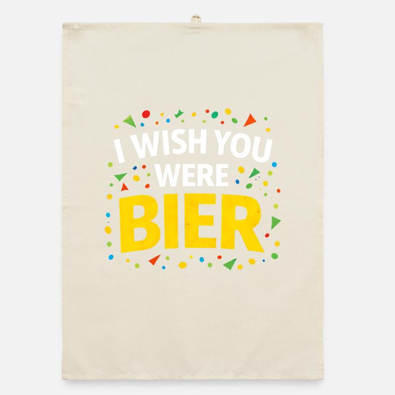I Wish You Were Bier Organic dish towel