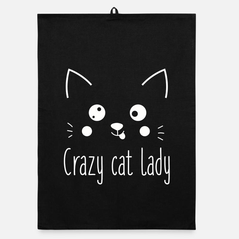 Folle Chat, Amante Drôle de Chats Torchon bio