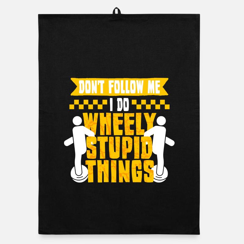 Monowheel Monocyclist Wheely Stupid Things Organic Geschirrtuch