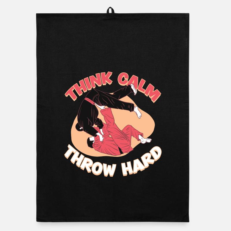 Judo Kampfsport Think Calm Throw Hard Organic Geschirrtuch