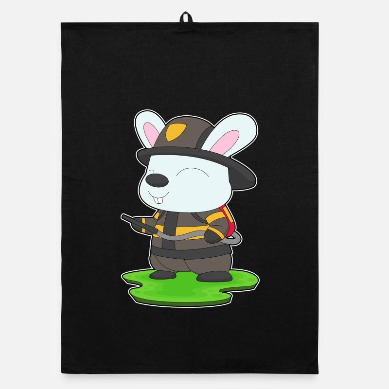 Rabbit Firefighter Fire Extinguisher Fire Brigade Organic dish towel